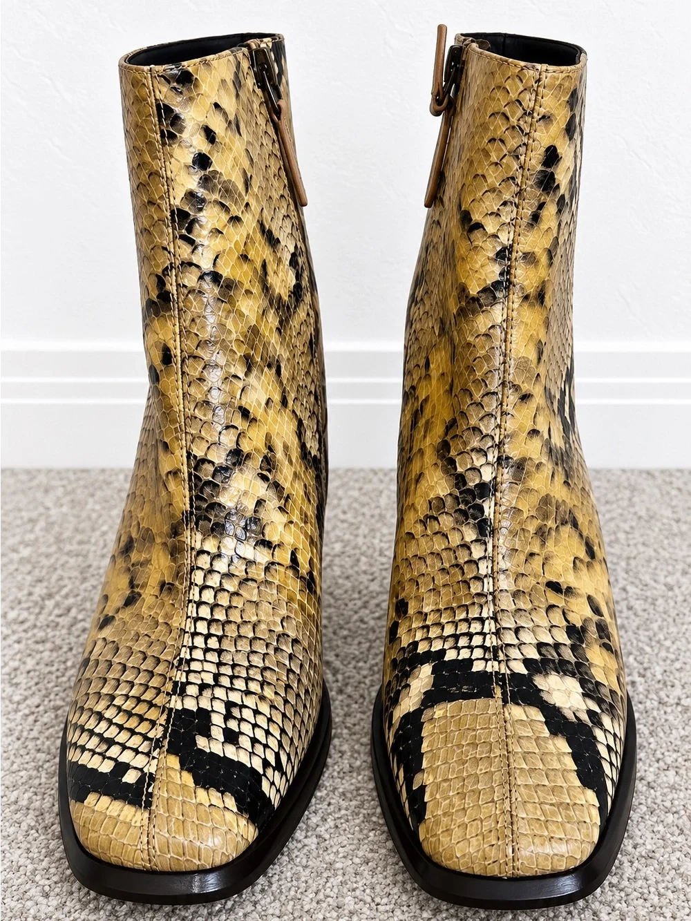 NWOT Tory Burch Ruby Python Embossed Leather Ankle Boots size 8